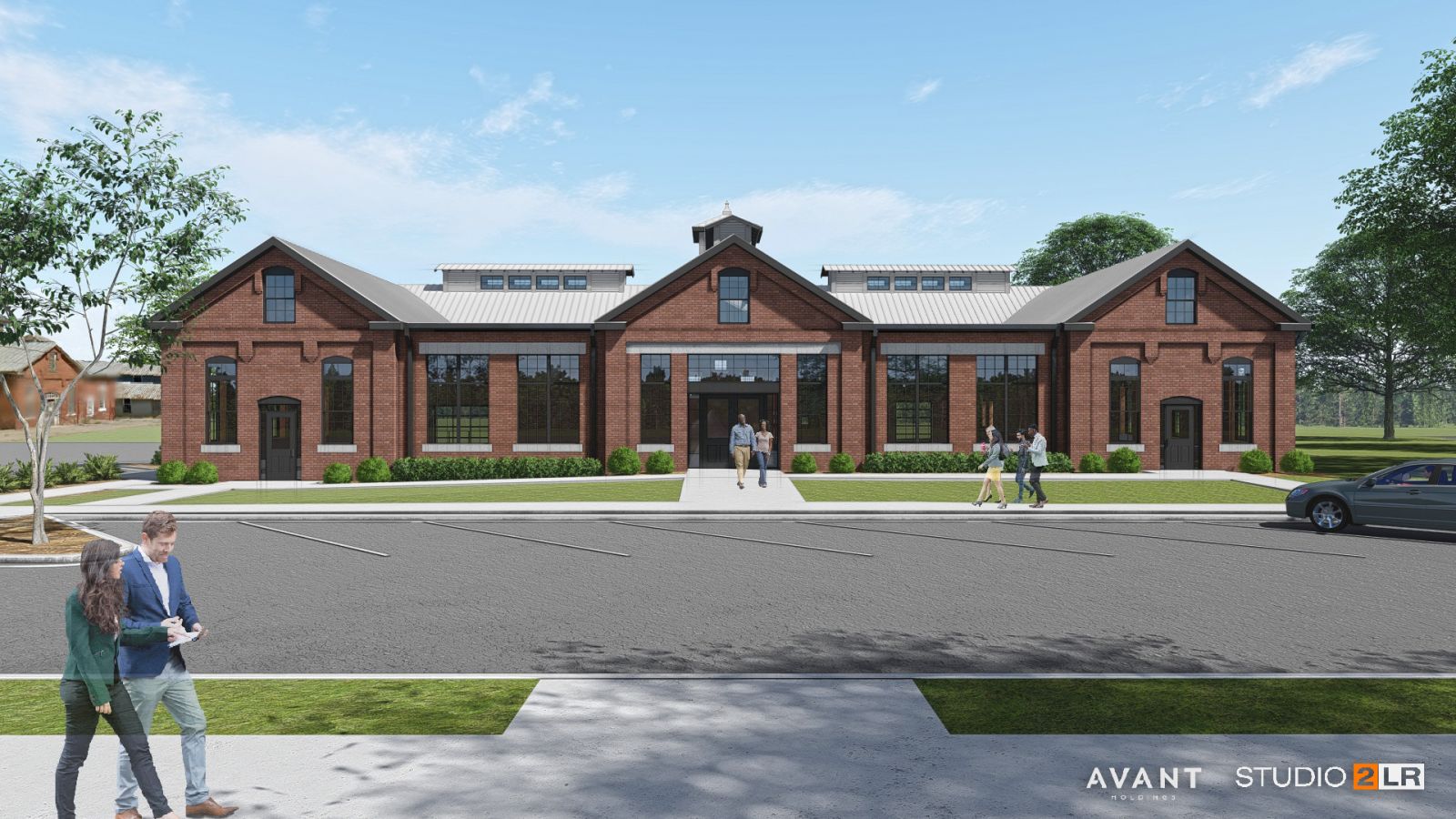 The Laundry Building, the oldest service building on the BullStreet campus, has undergone renovations overseen by Avant Holdings and is expected to be ready for retail and/or commercial tenants by the end of the year. (Rendering/Provided)