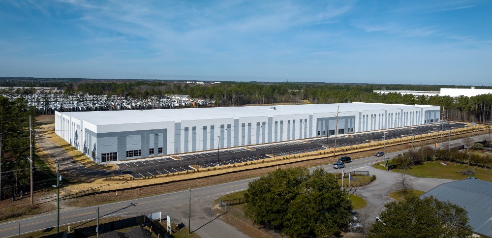 This 210,600-square-foot speculative industrial building in the Carolina Pines Industrial Park in Blythewood has been leased by Charter Next Generation. (Photo/Colliers)