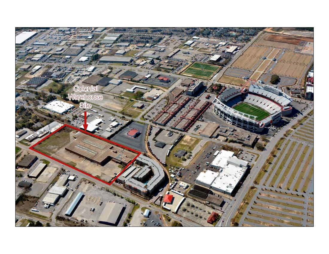 The site of a warehouse and production facility slated to become a 500-bed student housing complex. (Photo/Provided)