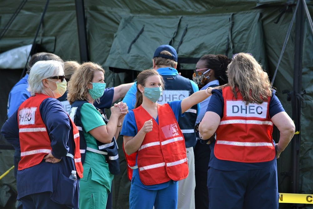 Nurses work at a recent DHEC mobile COVID-19 testing clinic. (Photo/Provided)