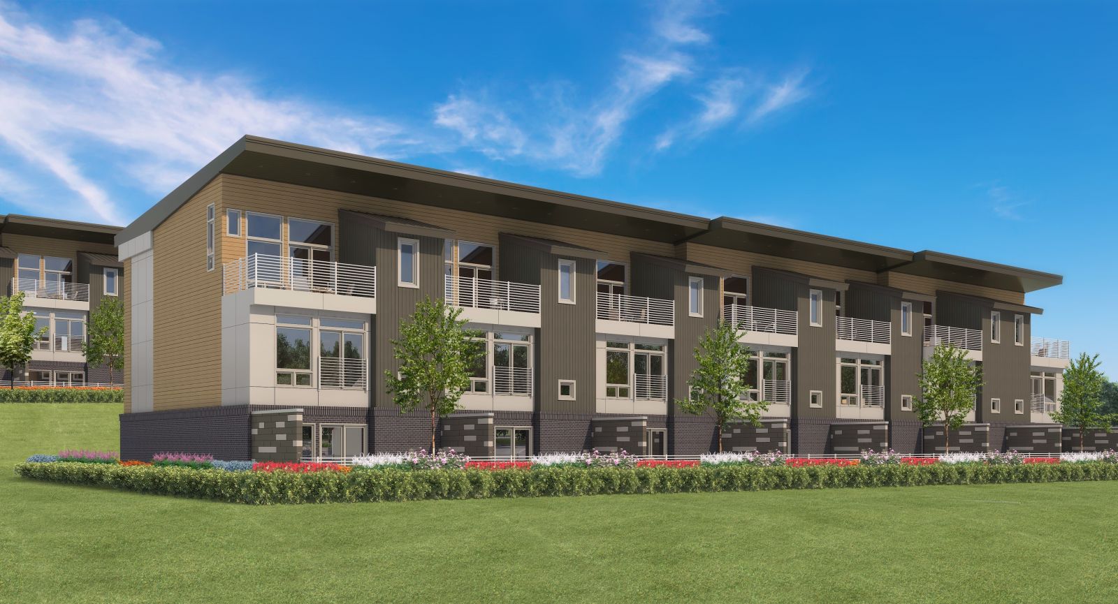 Site preparation is underway on Flow 2, which features 12 three-bedroom townhomes overlooking the Congaree River. (Rendering/Provided)