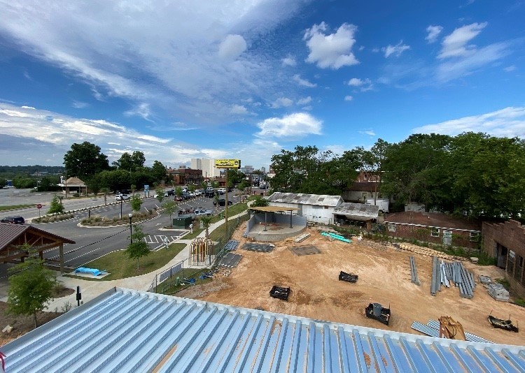 The view from the rooftop at the site of Savage Craft Ale Works in West Columbia includes the Columbia skyline in the distance. The brewery is slated to open in late September. (Photo/Provided)