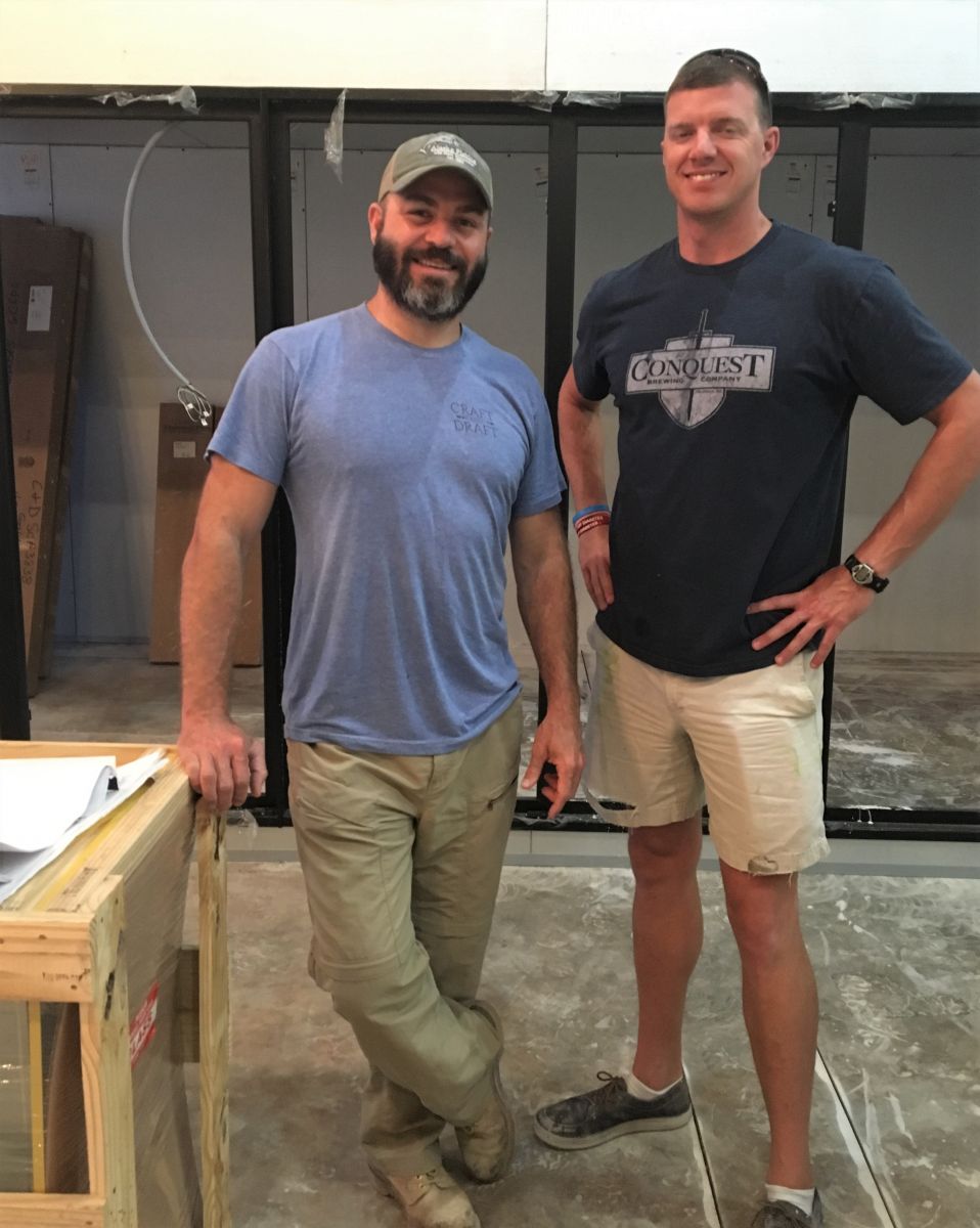 Craft and Draft co-owners Kellan Monroe (left) and Andrew Johnson hope to open their Irmo location by early December. (Photo/Melinda Waldrop)