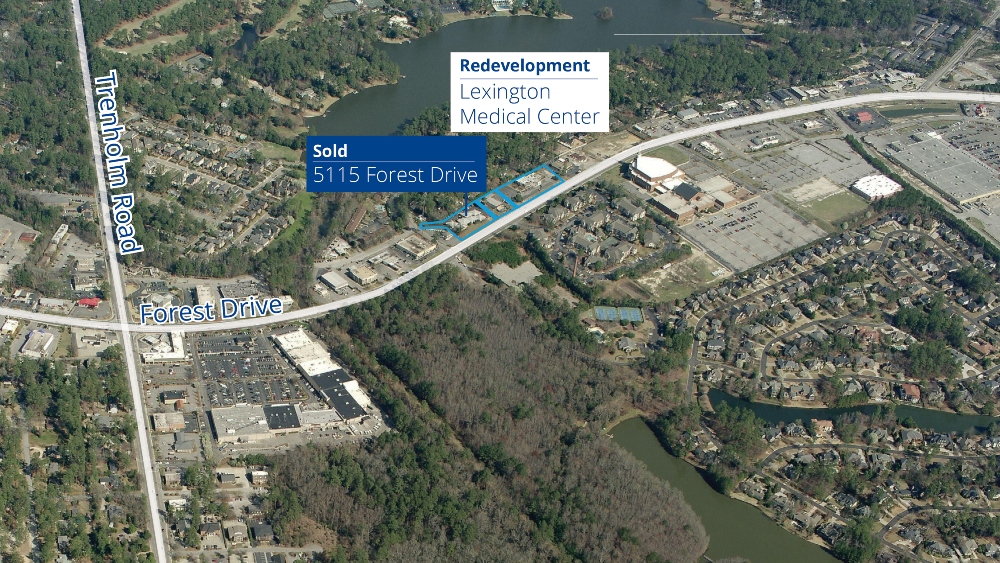 In addition to an office building, Lexington medical Center has acquired properties at 5143 and 5133 Forest Drive. (Image/Provided)