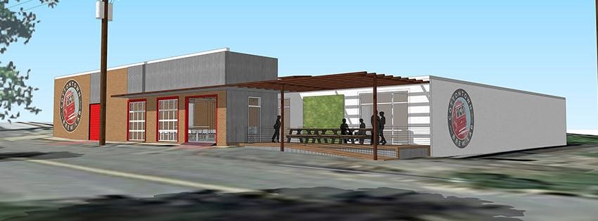 A rendering of the plans for Cottontown Brew Pub.