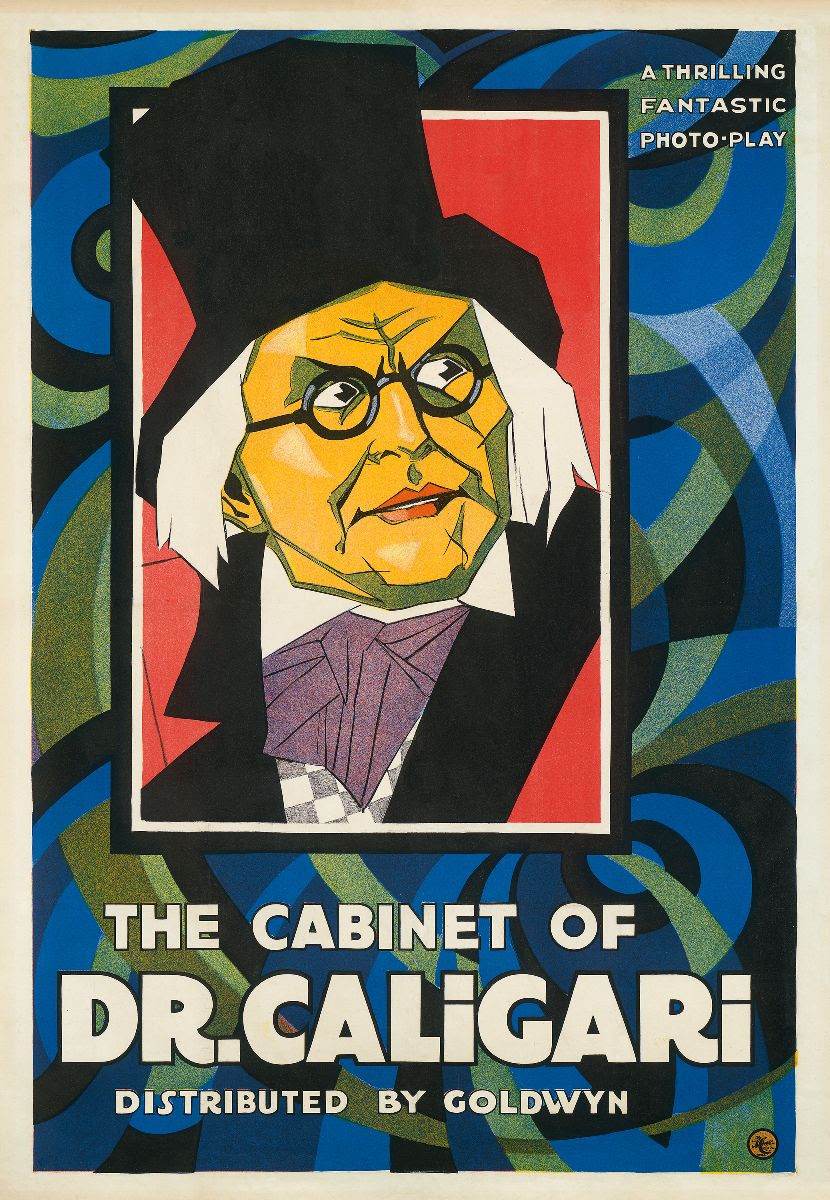 The Cabinet of Dr. Caligari, a 1921 lithograph by Lionel Reiss (Image/ Courtesy of the Kirk Hammett Horror and Sci-Fi Memorabilia Collection)