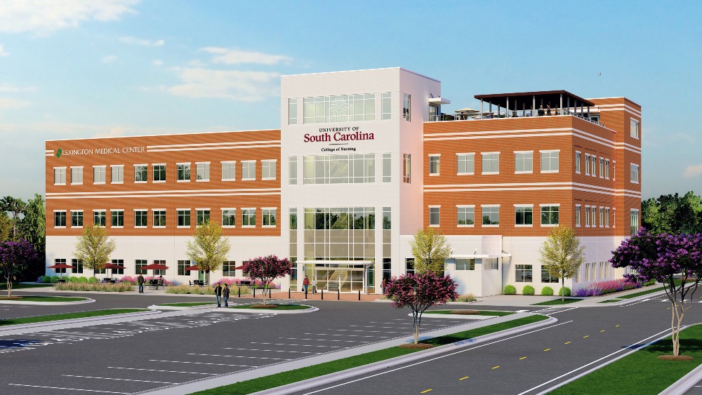 Lexington Medical Center and the University of South Carolina are partners in building a new building to train nurses on the hospital campus in West Columbia. (Rendering/Provided)