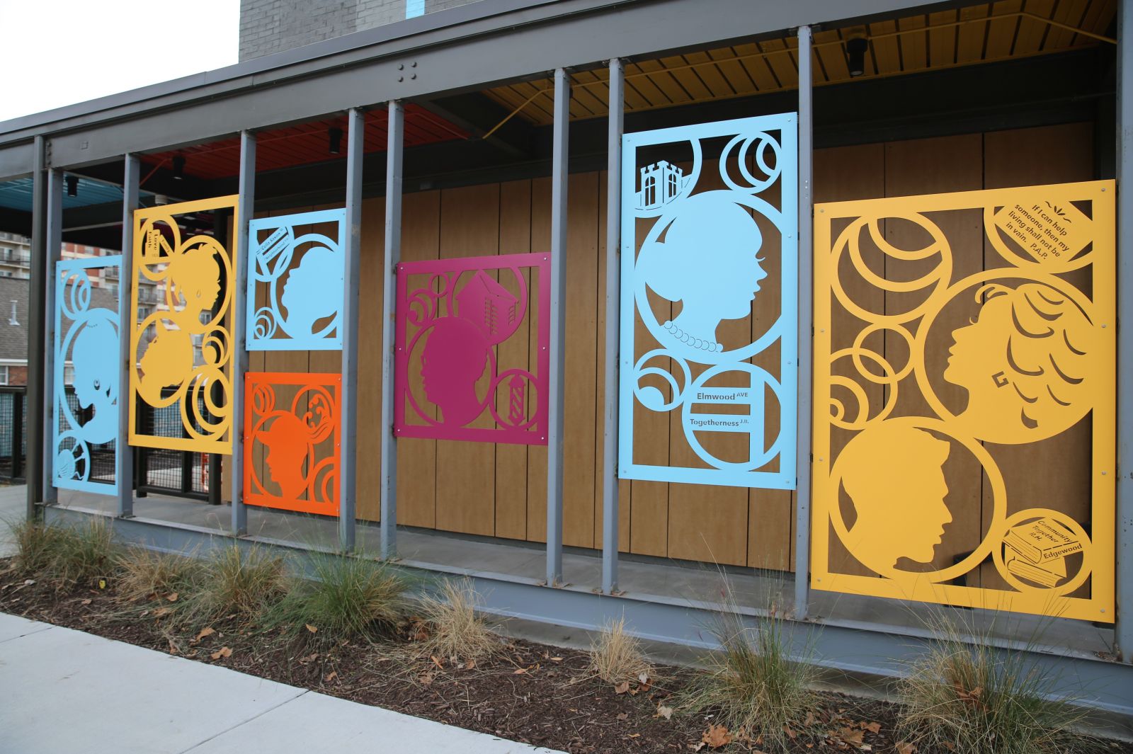 The new Richland County Library branch in the Edgewood community includes a piece of public art depicting community members. (Photo/Provided)