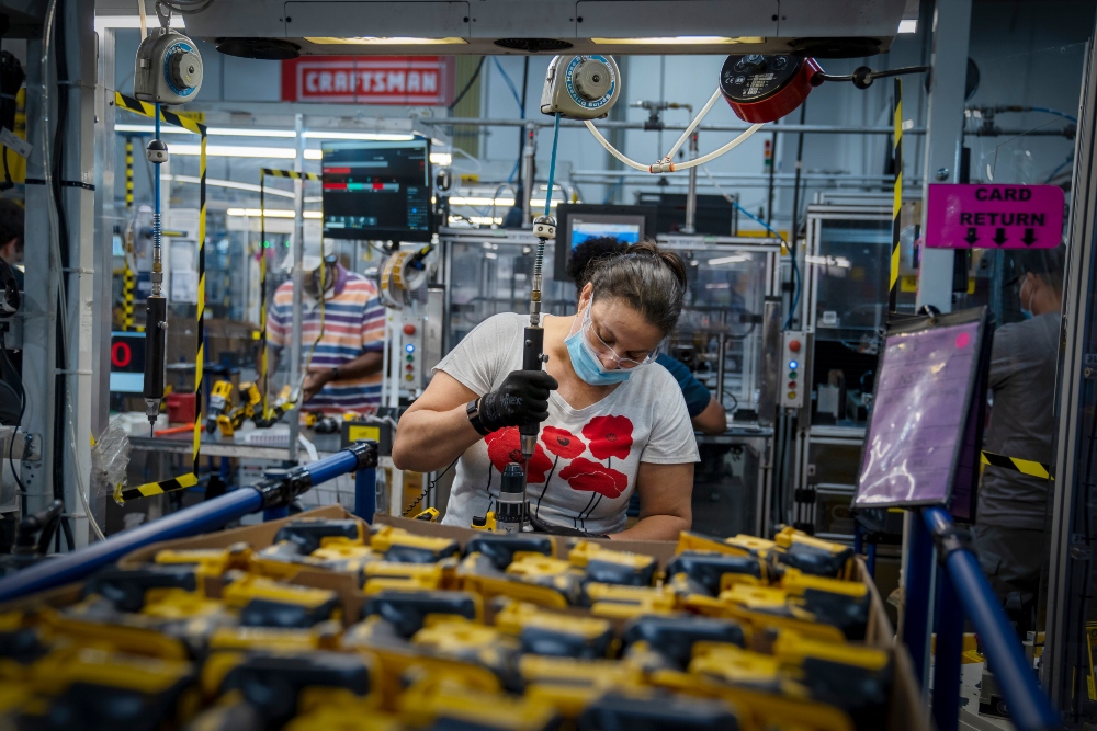 A worker assembles tools at one of Stanley Black & Decker plants. (Photo/Stanley Black & Decker)