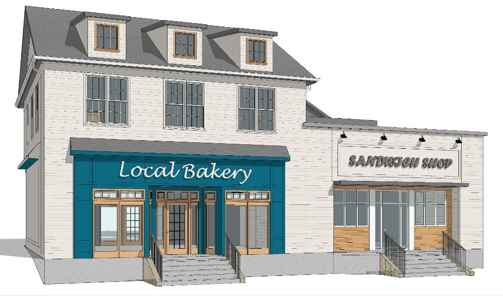 The Green at Devine District, a project of Columbia-based Estates & Companies, will feature the first Midlands location of regional sandwich shop Sully's Steamers and the third Columbia location of locally owned bakery Ally & Eloise Bakeshop. (Rendering/Provided)