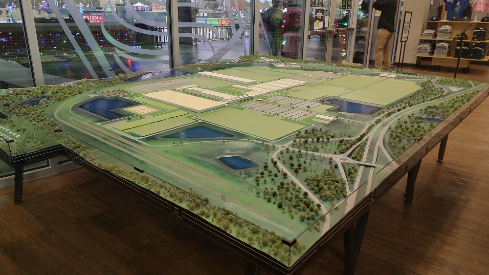 The public can now view a model of Scout Motors' future manufacturing site in Blythewood on display in the retail store at Segra Park.  (Photo/Christina Lee Knauss)