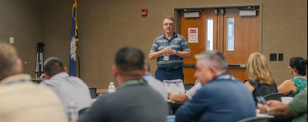 David Dietz, Savannah River Nuclear Solutions Senior Director of Supply Chain Procurement, leads a session outlining his division's best practices and strategies to exceed prime contract requirements. (Photo/Provided)